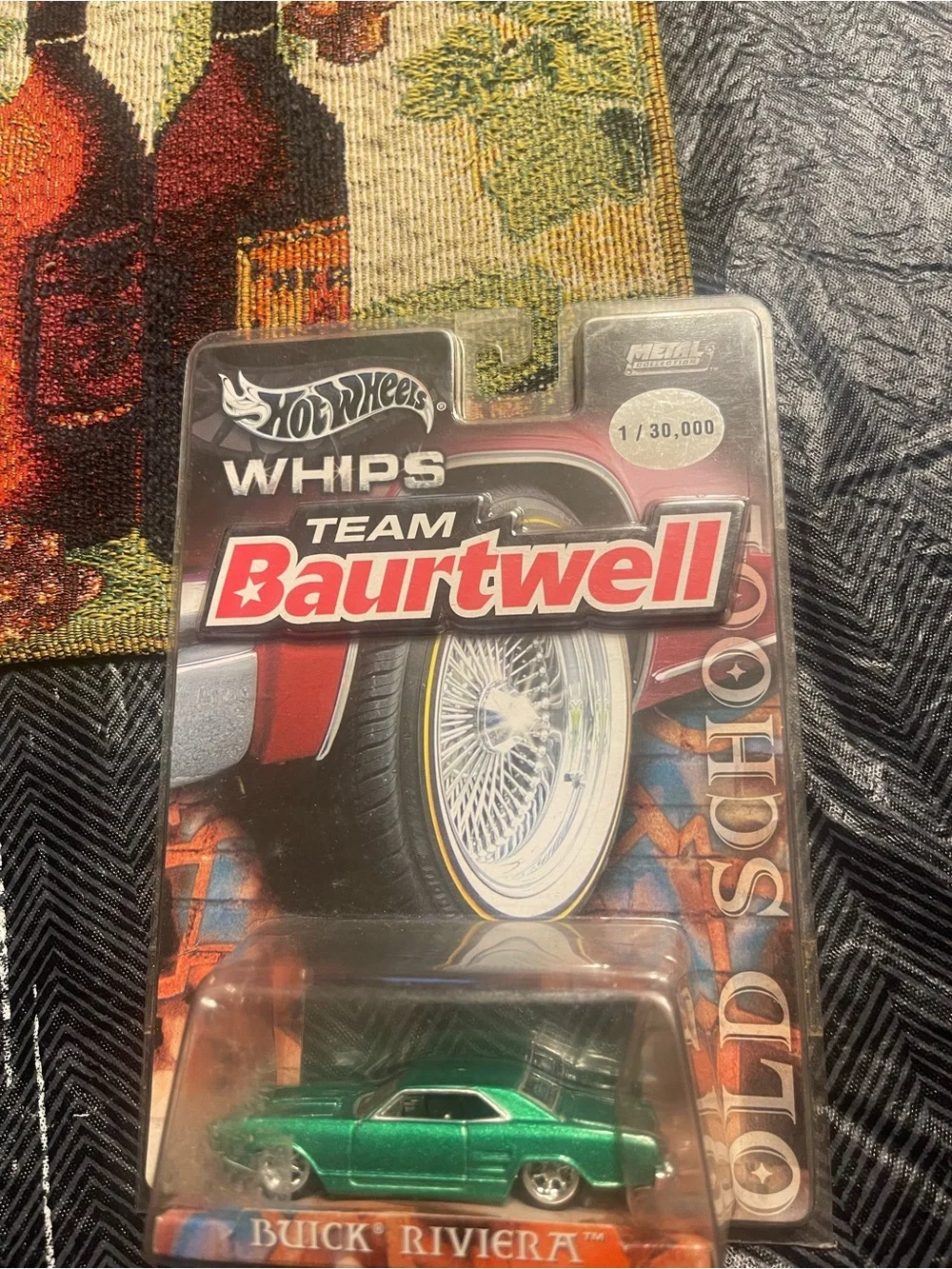 Hot Wheels 2003 Whips Team Baurtwell, Buick Riviera, metalflake green
